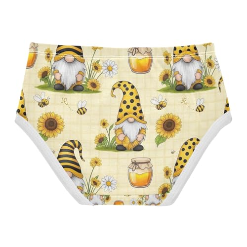 Girls Briefs, Gnomes Yellow Black Striped Toddler Briefs, Girls Cotton Underwear, 2T–8 Years2