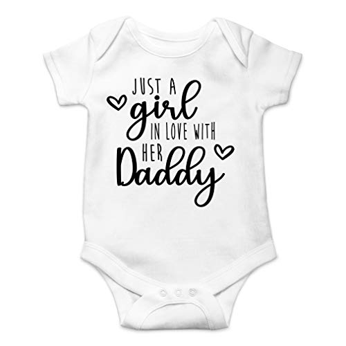 Image of AW Fashions Just A Girl In Love With Her Daddy Baby Bodysuit Funny Adorable Infant Girls Princess Romper