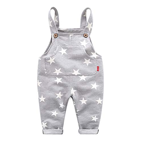 Mud Kingdom Toddler Boys Bib Overalls Cute Star 3T Gray