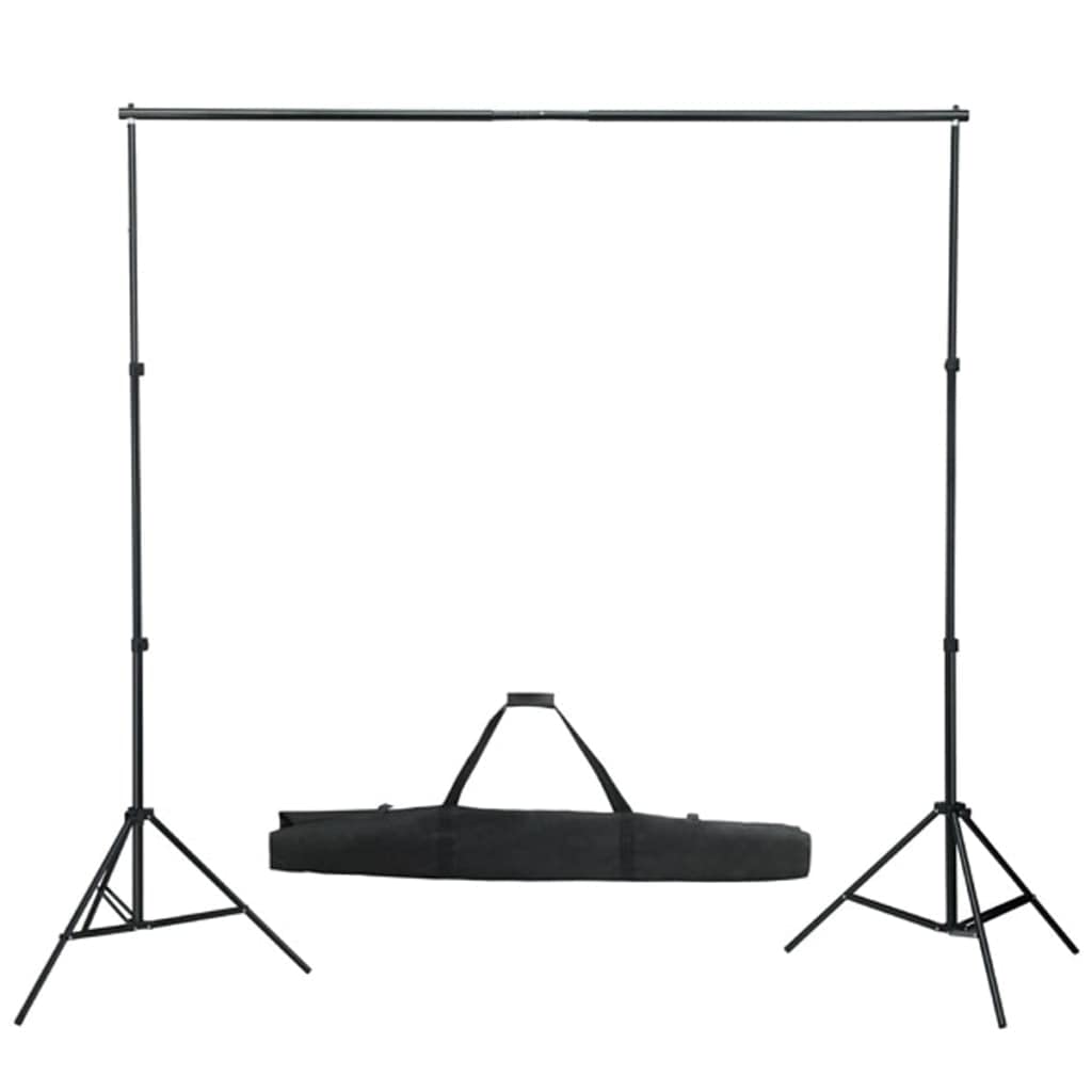 Sistema di sfondo fotografico con sfondo in cotone, 600 x 300 cm, nero, treppiede in alluminio regolabile in altezza 75-210 cm, pieghevole, portatile, opaco, antipiega, per foto e video