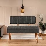 STRUTTURA E UTILIZZO - Panca utilizzabile come scendiletto moderno ed elegante, interamente imbottita e rivestita in morbido tessuto - Panchina da interno perfetta per completare l'arredamento della vostra camera da letto, ingresso, corridoio, hall o stanza d'albergo - Questo pouf poggiapiedi è un complemento d'arredo essenziale, ottimo per arredare con stile il vostro appartamento