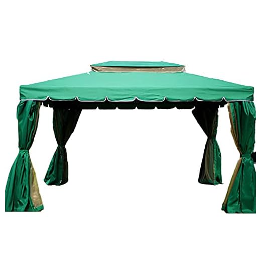 Paviljong utomhus tält vattentät solskydd markis utomhus lusthus markis grill innergård markis fritid paviljong, grön, 2,5 x 2,5 m