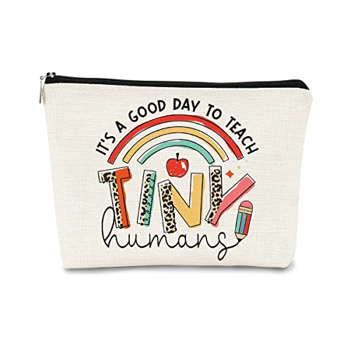 Teacher Appreciation Gifts, Para Gifts Appreciation,Teacher Makeup Bag Must Haves,It's A Good Day to Teach Tiny Human.