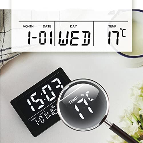 Reloj despertador digital con música y control de voz LED para mesa 5