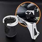 Aferrizu Motorcycle Passenger Cup Holder Adjustable Rear Armrest with Drink Holder for Harley Davidson Electra Glides Ultra Limiteds Road Glide 1997-2013 (Left)
