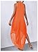 Verdusa Women's Formal Wedding Guest Dress Halter Flowy Chiffon Asymmetrical Long Summer Dress Orange Small