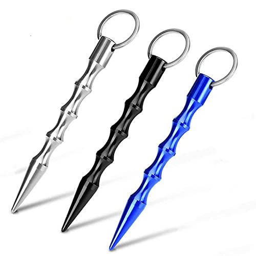 3 Pack-Self Defense Key Chain,Sturdy Aluminum Selfdefense Kubaton Keychain Tool Set for Women,Car Window Breaker,Defensive Pen Key chains with Ring,Personal Protection Safety Keychain Kit for Women Self Defense,Kubotan KeyRing Christmas Gift for Stud