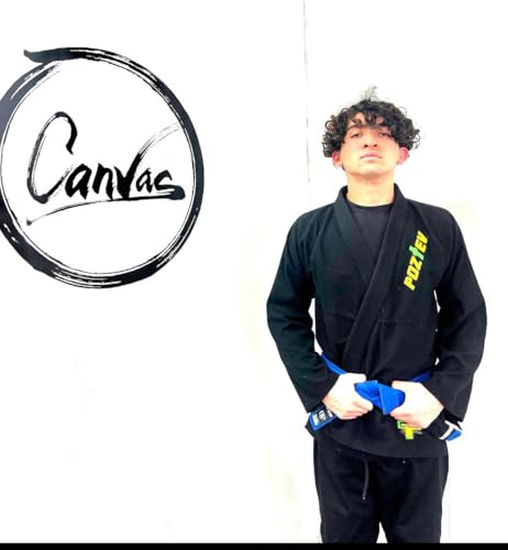 POZTEV Kids Brazilian Jiu Jitsu Gi For Kids BJJ Gi Youth Grappling Kimonos Preshrunk Lightweight Children Martial Arts Training Uniform With Free White Belt (B,K3) - Thumbnail 6