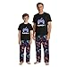 MI X TEE Daddy and Me Outfits, Gamer Style Dad and Me Shirts and Pants, Father Son Short Sleeve Shirt Set