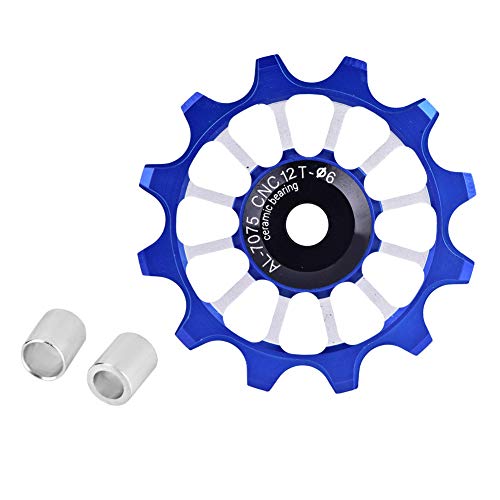Bike Derailleur Pulley Aluminum Sealed Bearing Jockey Wheel Bicycle Guide Wheel Rear Derailleur Pulleys 12T Ceramic Aluminum Jockey Wheel Rear Fit 4/5/6Mm Screws Support 7/8/9/10 Speed (Blue) #TOP11