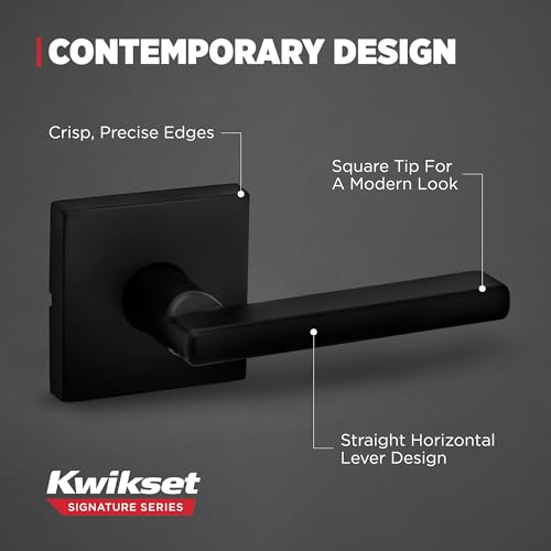 Kwikset Halifax Interior Passage Door Handle, Lever for Closet and Hallway Doors, Reversible Non-Locking Handle Lever, Matte Black, with Microban Protection, 4 Pack by Kwikset - Image 7