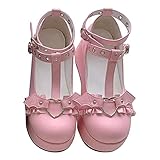 Cute Sweet Mary Jane Shoes Chunky Low Heel Lolita Wedges T-Straps Oxfords Gothic Punk Platform Round Toe Dress Shoes