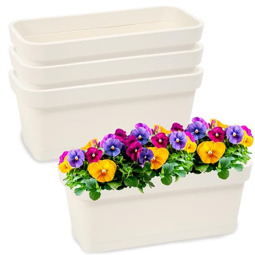 PECZEKO Juego de jardineras de plástico