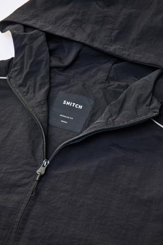 Image of SNITCH Men Regular Fit Jacket | Hooded Neckline & Full Zip Placket | Polyester Woven Smooth Fabric & Synthetic Fill Breathable Athleisure Wear For Travel Outdoor Casual