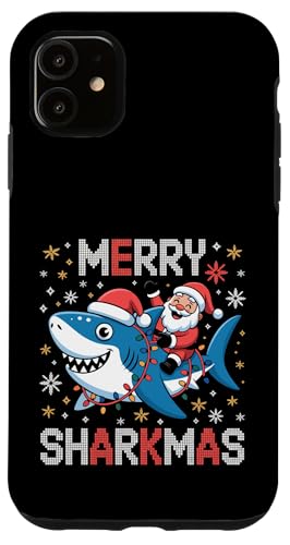 Merry Sharkmas AO[Z[^[ T^ CfBO V[N Cgt X}zP[X iPhone 11 p