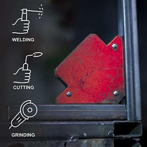 Abn Arrow Welding Magnet Fabrication Holder Set - 4Pk 25Lb Positioning Square Welding Table Magnet Clamps For 45, 90, 135 Degree Angles #TOP3