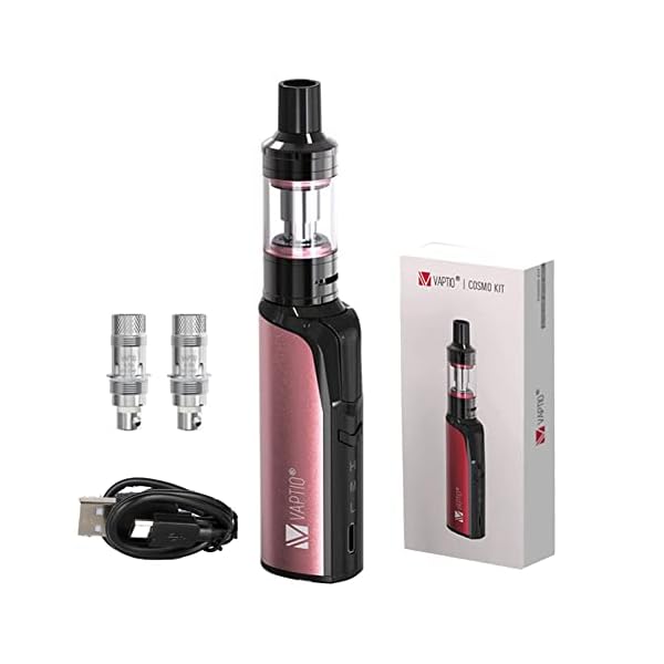 VAPTIO Cosmo Kit 30W E-cigs Kit Cigarette électronique 1500mAh Batterie Vape Pen avec 2.0ml Tank 0.7ohm(C2) / 1.6ohm(C1), Sans E Liquide Sans Nicotine (Or Rose)