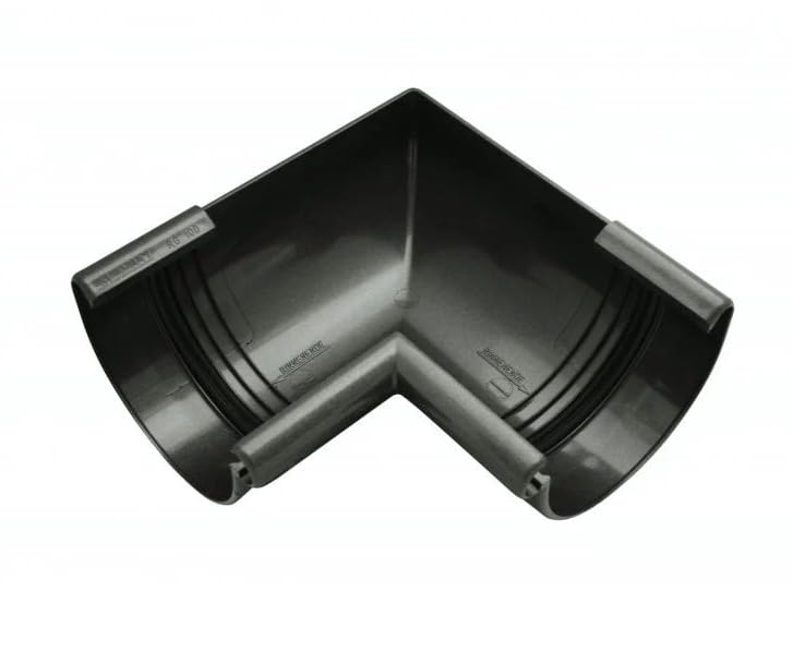 Marley Dachrinnenset aus PVC Dachrinnenteile RG 75 - Anthrazit-Metallic Regenrinnen System (Innenecke)
