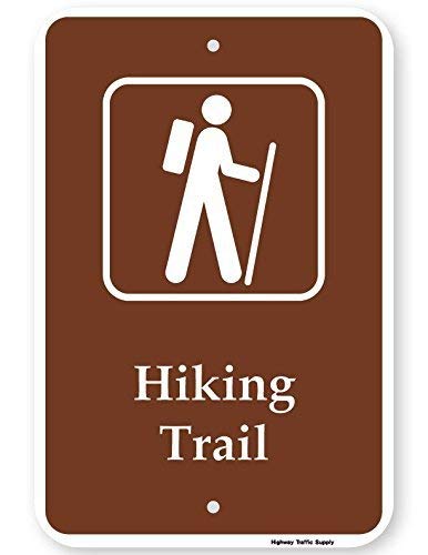 Metal Sign Hiking Trail Sign with Symbol Sign 8" X 12"Wall Art Decor Warning Signs For Outdoor & Indoor office Sign