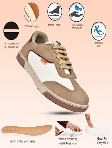 Image of HEALTH FIT Softest Cushioned Sneakers Supreme Comfort Fashion Sneakers for Men's Low Top Sneakers Sophisticated Style Versatile Design 149