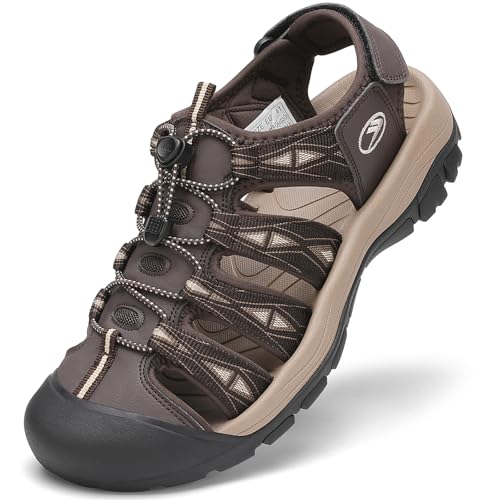FLARUT Sandalen Herren Sommer Outdoorsandalen Trekkingsandalen Sportsandalen Geschlossene Zehe Wanderschuhe Strand Wandersandale Laufschuhe Lässige