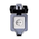 Jammas IP66 European Standard Power Outlet Waterproof and Bright Outdoors Cover Wall Socket 16A 250V - (Standard: EU Plug)