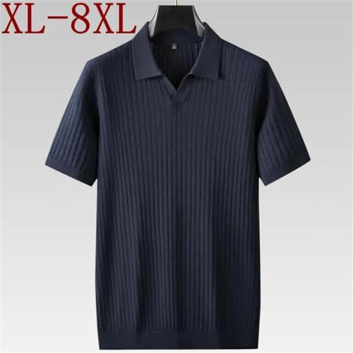 Men’S Polyester Short Sleeve Lapel Pullover Sweater Thick Knit Vintage Casual Button Jumper Top2