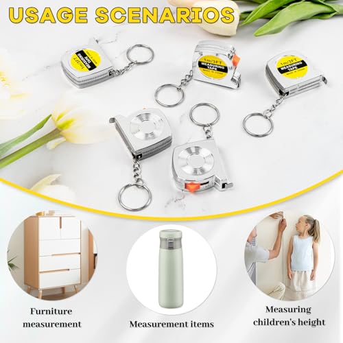 Mini cinta métrica llavero 3 pies acero 16 pcs miniatura 6