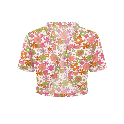Image of Womens Short Sleeve Cardigans Lightweight Summer Cardigan Trendy Bolero Shrug Cute Floral Cardigan Sheer Bolero