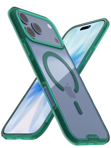 Image of Smartish iPhone 17 Pro Max MagSafe Clear Case - Gripmunk Magnetic Slim Case [Lightweight + Protective] Anti-Yellowing Thin Grip Clear Cover for Apple iPhone 17 Pro Max - Clearly Green
