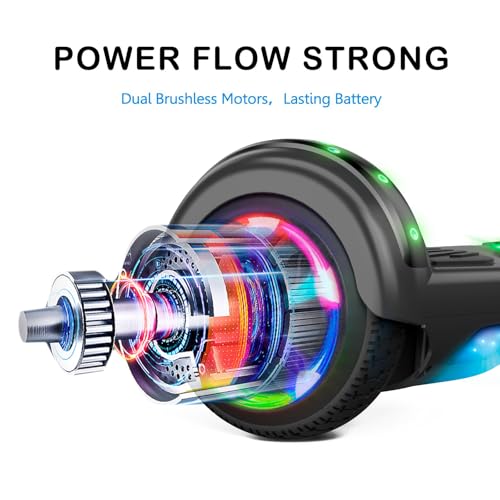 Image of LIEAGLE Hoverboard, 6.5 inch Self Balancing Scooter Hover Board with Bluetooth Wheels LED Lights for Kids Adults