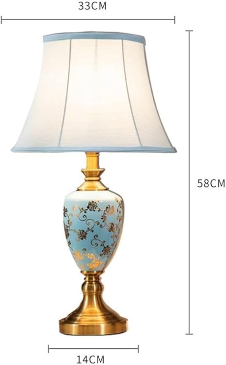 LINGCMP Table Lamps Large Oriental Ceramic Table Lamp Chinese Ceramics Desk Lamp Bedroom Bedside Lamp Creative Hand Painted Ceramics Table Lamp 22.8x13inch photo 3