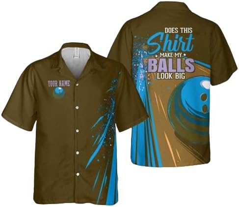 Personalized Retro Bowling Hawaiian Shirt Bowling Team Shirt Button Down Bowling Gift for Bowler Vintage Style