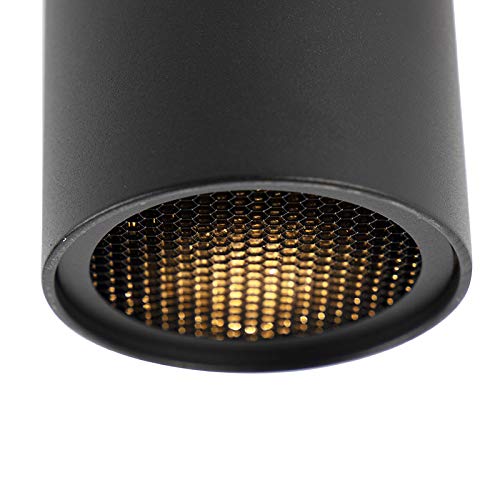 QAZQA tuba - Spot plafond, plafonnier - 1 lumière - 55 mm - Noir