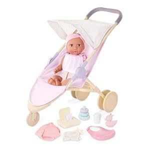 LullaBaby Babypuppe mit Puppenwagen und Wickelset
