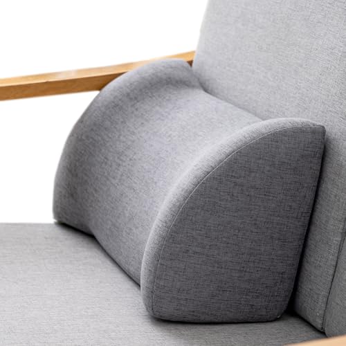 WeiWeiLee Sofa Backrest Pillow BedHead Rest Reading Pillow Sofa Waist Cushion Ergonomic Lumbar Pillow Sponge Neck Support Pillows (Dark Gray, 45×28×19cm/17.7