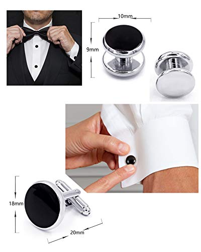 Zealmer 316L Stainless Steel Cufflinks Shirt Studs Business Wedding Gifts for Men3