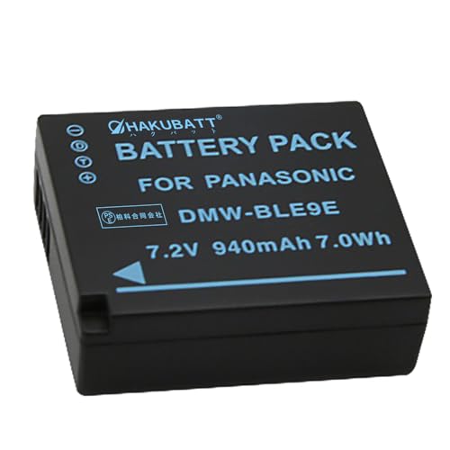 HAKUBATT DMW-BLE9E LX100 GF3/5/6 GX7/85/80/9 DMC-G100 ZS60/70/80/110/100/220 TZ100 G100/G110 Leica D-LUX7 �݊��o�b�e���[ 7.2V 940mAh DM