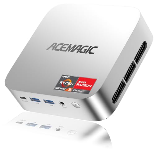 Image of ACEMAGIC K1 Mini PC, AMD Ryzen 4300U 28W Processor, 16GB DDR4 RAM 512GB M.2 SSD (Beat 3300U /N150 /N97) Mini Computers 11 Pro, HDMI+DP1.4 Dual 4K UHD, Gigabit Ethernet Mini Desktop PC