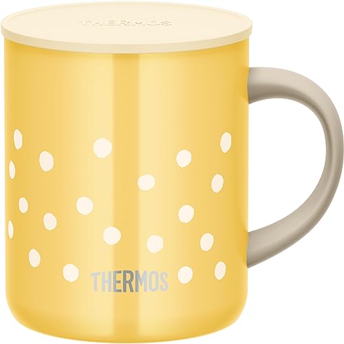 THERMOS JDG-352LTD D-Y Stainless Steel Vacuum Insulated Mug, 11.8 fl oz (350 ml), Dot Yellow
