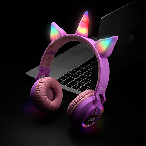 Nenos Bluetooth Kids Headphones Wireless Kids Headphones 93Db Limited Volume Wireless Headphones For Kids Unicorn #TOP4