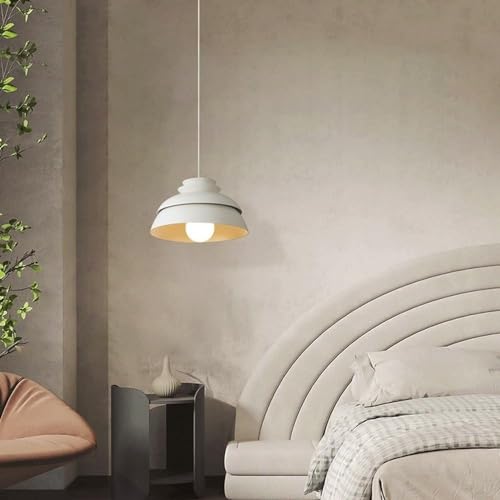 Lámpara colgante de techo en metal blanco con elegante acabado de 32cm 5
