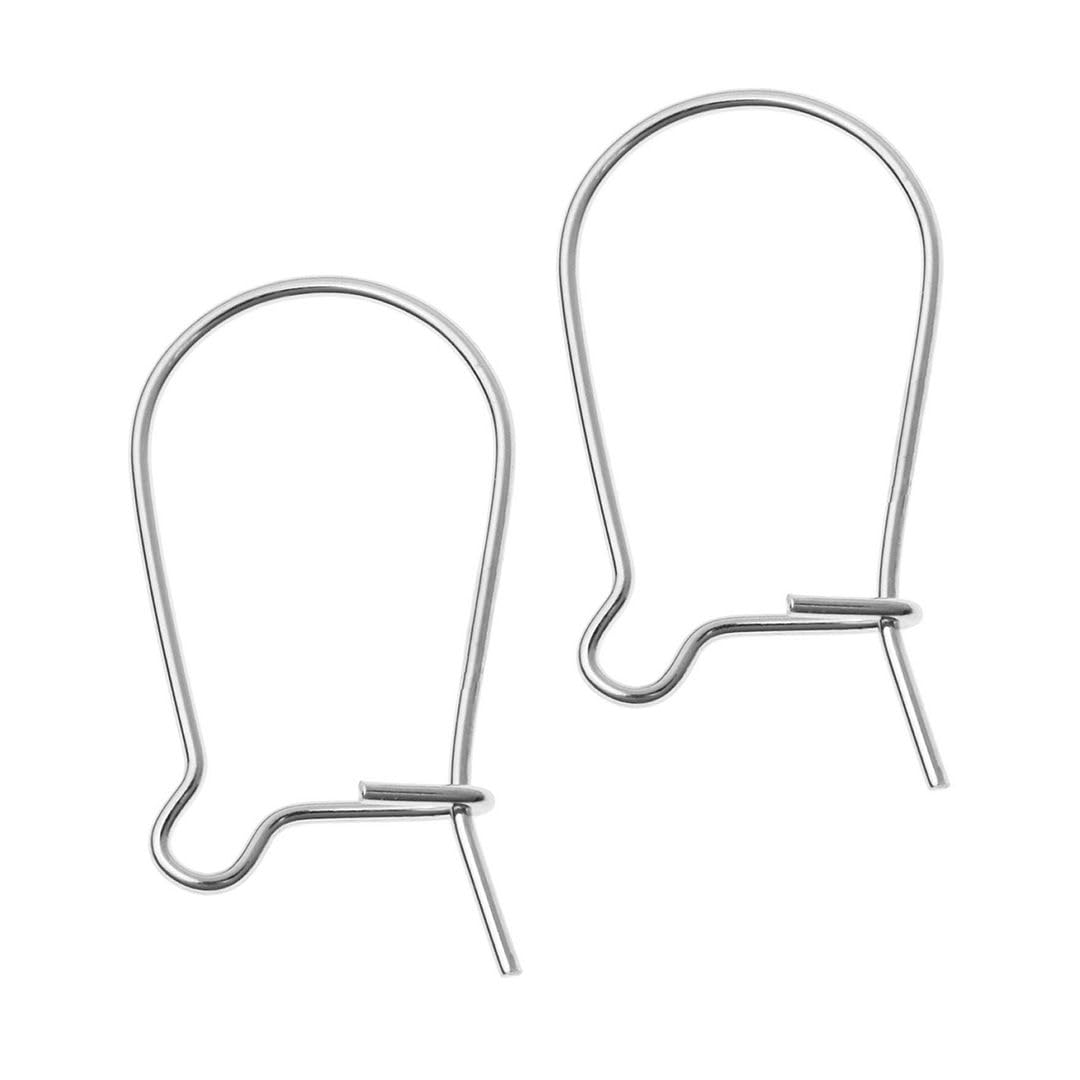 Adabele 50 Stück Ohrringhaken mit Sterlingsilber überzogen, Nieren-Ohrdraht, 18 mm