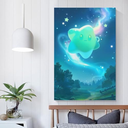 Affiche mignonne d'étoile et aurores boréales pour illuminer le salon familial