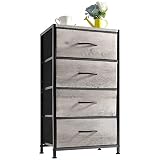 WELLJOYDIRECT Fabric Storage Drawer, Chest of Drawer Storage Tower, Tall Dresser for Bedroom,Hall, E