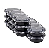 Dallas Distributing Pack Of 4 Round 1L Meal Prep Food Storage Container Sets – Each Pack Includes 5 Pieces With Matching Lids – Stackable Round Design For Fridge And Pantry