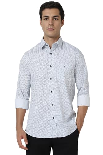 Image of Van Heusen Casual Printed Shirt for Men| Premium Cotton| Full Sleeves| Slim Fit |Breathable Fabric