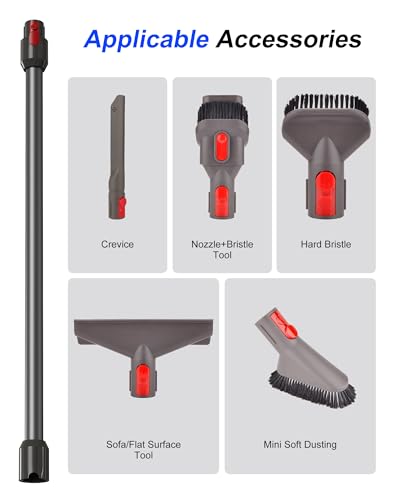 Image of Quick Release Wand Extension Tube for Dyson V11 V10 V8 V7 Models, Extension Vacuum Replacement Parts, Wand Tube replacement for dyson cordless vacuum parts, 28.93 in (Iron)