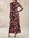 ZESICA Women's Long Sleeve Floral Bodycon Dresses 2025 Fall Fashion Mesh Ruffle Mermaid Wedding Guest Party Maxi Dress Black Small