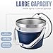COKTIK 7L Vacuum Insulated Ice Bucket with Lid and Scoop& Tongs，Large capacity Stainless Steel Beverage Bucket for Cocktail, Champagne, Wine, Beer，Large Parties（Dark Blue Suit）
